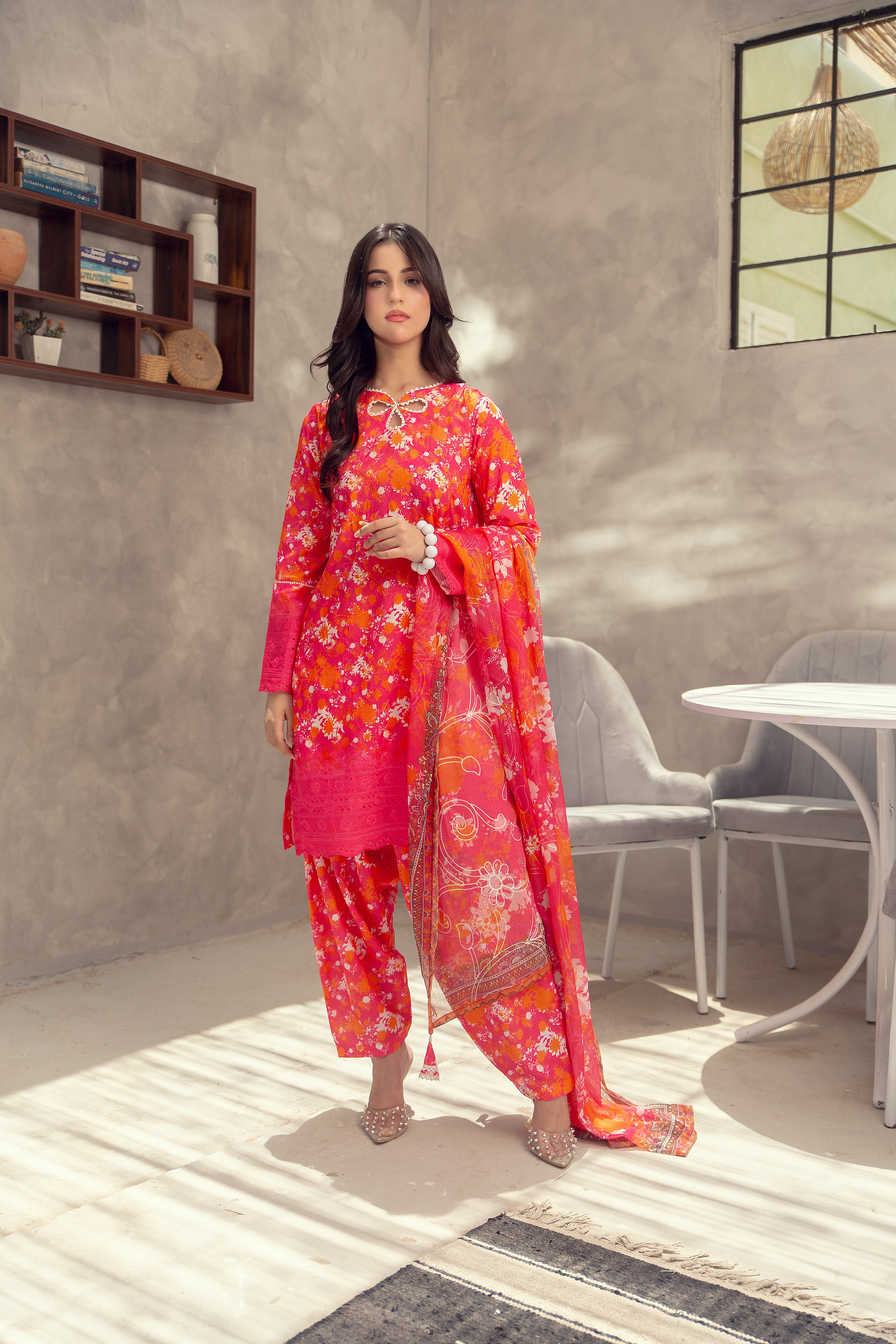 Sunset Floral - 3 Piece Embroidered Set